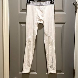 Nike Pro Dri-FIT Tights Boys SZ L. White